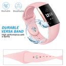 For Fitbit Charge 3 18mm Solid Color Silicone Watch Band A(Rose Pink)