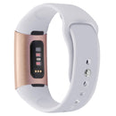 For Fitbit Charge 3 18mm Solid Color Silicone Watch Band A(Light Grey)