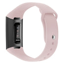 For Fitbit Charge 3 18mm Solid Color Silicone Watch Band A(Sand Powder)