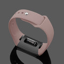 For Fitbit Charge 3 18mm Solid Color Silicone Watch Band A(Sand Powder)