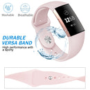 For Fitbit Charge 3 18mm Solid Color Silicone Watch Band A(Sand Powder)