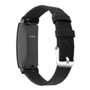 For Fitbit Inspire HR Nylon Canvas Strap Metal Connector Size: Large Size(Black)