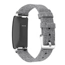 For Fitbit Inspire HR Nylon Canvas Strap Metal Connector Size: Large Size(Light Ggray)