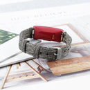 For Fitbit Inspire HR Nylon Canvas Strap Metal Connector Size: Large Size(Dark Gray)