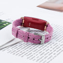 For Fitbit Inspire HR Nylon Canvas Strap Metal Connector Size: Large Size(Deep Purple)