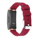 For Fitbit Inspire HR Nylon Canvas Strap Metal Connector Size: Small Size(Red)