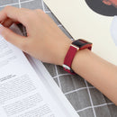 For Fitbit Inspire HR Nylon Canvas Strap Metal Connector Size: Small Size(Red)