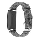 For Fitbit Inspire HR Nylon Canvas Strap Metal Connector Size: Small Size(Dark Gray)