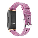 For Fitbit Inspire HR Nylon Canvas Strap Metal Connector Size: Small Size(Deep Purple)