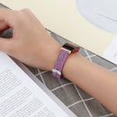 For Fitbit Inspire HR Nylon Canvas Strap Metal Connector Size: Small Size(Deep Purple)