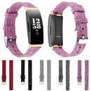 For Fitbit Inspire HR Nylon Canvas Strap Metal Connector Size: Small Size(Dark Gray)