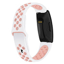For Fitbit Inspire HR Two-color Silicone Watch Band, Size: Large Size(White Powder)