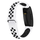 For Fitbit Inspire HR Two-color Silicone Watch Band, Size: Large Size(White Black)