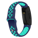 For Fitbit Inspire HR Two-color Silicone Watch Band, Size: Large Size(Blue Duck)