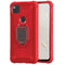 For Google Pixel 4a Carbon Fiber Protective Case with 360 Degree Rotating Ring Holder(Red)