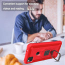 For Google Pixel 4a Carbon Fiber Protective Case with 360 Degree Rotating Ring Holder(Red)