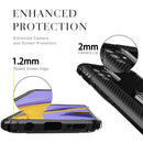 For Samsung Galaxy A21S Carbon Fiber Protective Case with 360 Degree Rotating Ring Holder(Black)
