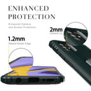 For Samsung Galaxy A21S Carbon Fiber Protective Case with 360 Degree Rotating Ring Holder(Green)