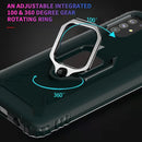 For Samsung Galaxy A21S Carbon Fiber Protective Case with 360 Degree Rotating Ring Holder(Green)