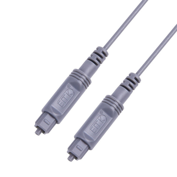 2m EMK OD2.2mm Digital Audio Optical Fiber Cable Plastic Speaker Balance Cable(Silver Grey)