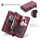 For iPhone SE 2022 / SE 2020 / 8 / 7 CaseMe 018 Detachable Multi-functional Horizontal Flip Leather Case, with Card Slot & Holder & Zipper Wallet & Photo Frame(Red)