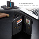 For iPhone SE 2022 / SE 2020 / 8 / 7 CaseMe 018 Detachable Multi-functional Horizontal Flip Leather Case, with Card Slot & Holder & Zipper Wallet & Photo Frame(Black)