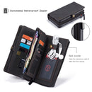 For iPhone SE 2022 / SE 2020 / 8 / 7 CaseMe 018 Detachable Multi-functional Horizontal Flip Leather Case, with Card Slot & Holder & Zipper Wallet & Photo Frame(Black)