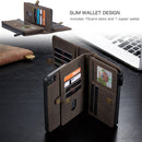 For iPhone SE 2022 / SE 2020 / 8 / 7 CaseMe 018 Detachable Multi-functional Horizontal Flip Leather Case, with Card Slot & Holder & Zipper Wallet & Photo Frame(Brown)