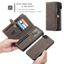 For iPhone SE 2022 / SE 2020 / 8 / 7 CaseMe 018 Detachable Multi-functional Horizontal Flip Leather Case, with Card Slot & Holder & Zipper Wallet & Photo Frame(Brown)
