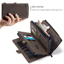 For iPhone SE 2022 / SE 2020 / 8 / 7 CaseMe 018 Detachable Multi-functional Horizontal Flip Leather Case, with Card Slot & Holder & Zipper Wallet & Photo Frame(Brown)