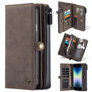 For iPhone SE 2022 / SE 2020 / 8 / 7 CaseMe 018 Detachable Multi-functional Horizontal Flip Leather Case, with Card Slot & Holder & Zipper Wallet & Photo Frame(Brown)