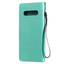 For LG V60 ThinQ 5G Tree & Cat Embossed Pattern Horizontal Flip Leather Case with Holder & Card Slots & Wallet & Lanyard(Green)