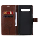 For LG V60 ThinQ 5G Tree & Cat Embossed Pattern Horizontal Flip Leather Case with Holder & Card Slots & Wallet & Lanyard(Coffee)