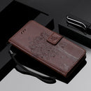 For LG V60 ThinQ 5G Tree & Cat Embossed Pattern Horizontal Flip Leather Case with Holder & Card Slots & Wallet & Lanyard(Coffee)