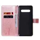 For LG V60 ThinQ 5G Tree & Cat Embossed Pattern Horizontal Flip Leather Case with Holder & Card Slots & Wallet & Lanyard(Rose Gold)