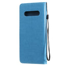 For LG V60 ThinQ 5G Tree & Cat Embossed Pattern Horizontal Flip Leather Case with Holder & Card Slots & Wallet & Lanyard(Blue)