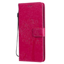 For LG V60 ThinQ 5G Tree & Cat Embossed Pattern Horizontal Flip Leather Case with Holder & Card Slots & Wallet & Lanyard(Rose Red)