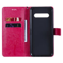 For LG V60 ThinQ 5G Tree & Cat Embossed Pattern Horizontal Flip Leather Case with Holder & Card Slots & Wallet & Lanyard(Rose Red)