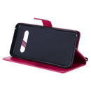 For LG V60 ThinQ 5G Tree & Cat Embossed Pattern Horizontal Flip Leather Case with Holder & Card Slots & Wallet & Lanyard(Rose Red)
