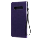 For LG V60 ThinQ 5G Tree & Cat Embossed Pattern Horizontal Flip Leather Case with Holder & Card Slots & Wallet & Lanyard(Purple)