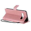 For LG V60 ThinQ 5G Tree & Cat Embossed Pattern Horizontal Flip Leather Case with Holder & Card Slots & Wallet & Lanyard(Pink)
