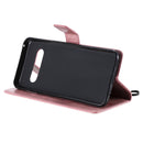 For LG V60 ThinQ 5G Tree & Cat Embossed Pattern Horizontal Flip Leather Case with Holder & Card Slots & Wallet & Lanyard(Pink)