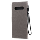 For LG V60 ThinQ 5G Tree & Cat Embossed Pattern Horizontal Flip Leather Case with Holder & Card Slots & Wallet & Lanyard(Grey)