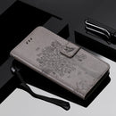 For LG V60 ThinQ 5G Tree & Cat Embossed Pattern Horizontal Flip Leather Case with Holder & Card Slots & Wallet & Lanyard(Grey)