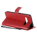 For LG V60 ThinQ 5G Tree & Cat Embossed Pattern Horizontal Flip Leather Case with Holder & Card Slots & Wallet & Lanyard(Red)