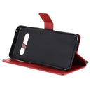 For LG V60 ThinQ 5G Tree & Cat Embossed Pattern Horizontal Flip Leather Case with Holder & Card Slots & Wallet & Lanyard(Red)