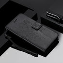For LG V60 ThinQ 5G Tree & Cat Embossed Pattern Horizontal Flip Leather Case with Holder & Card Slots & Wallet & Lanyard(Black)