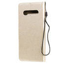 For LG V60 ThinQ 5G Tree & Cat Embossed Pattern Horizontal Flip Leather Case with Holder & Card Slots & Wallet & Lanyard(Gold)
