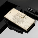 For LG V60 ThinQ 5G Tree & Cat Embossed Pattern Horizontal Flip Leather Case with Holder & Card Slots & Wallet & Lanyard(Gold)