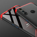 For OPPO Realme C3 GKK Three Stage Splicing Full Coverage PC Protective Case(Black Red)